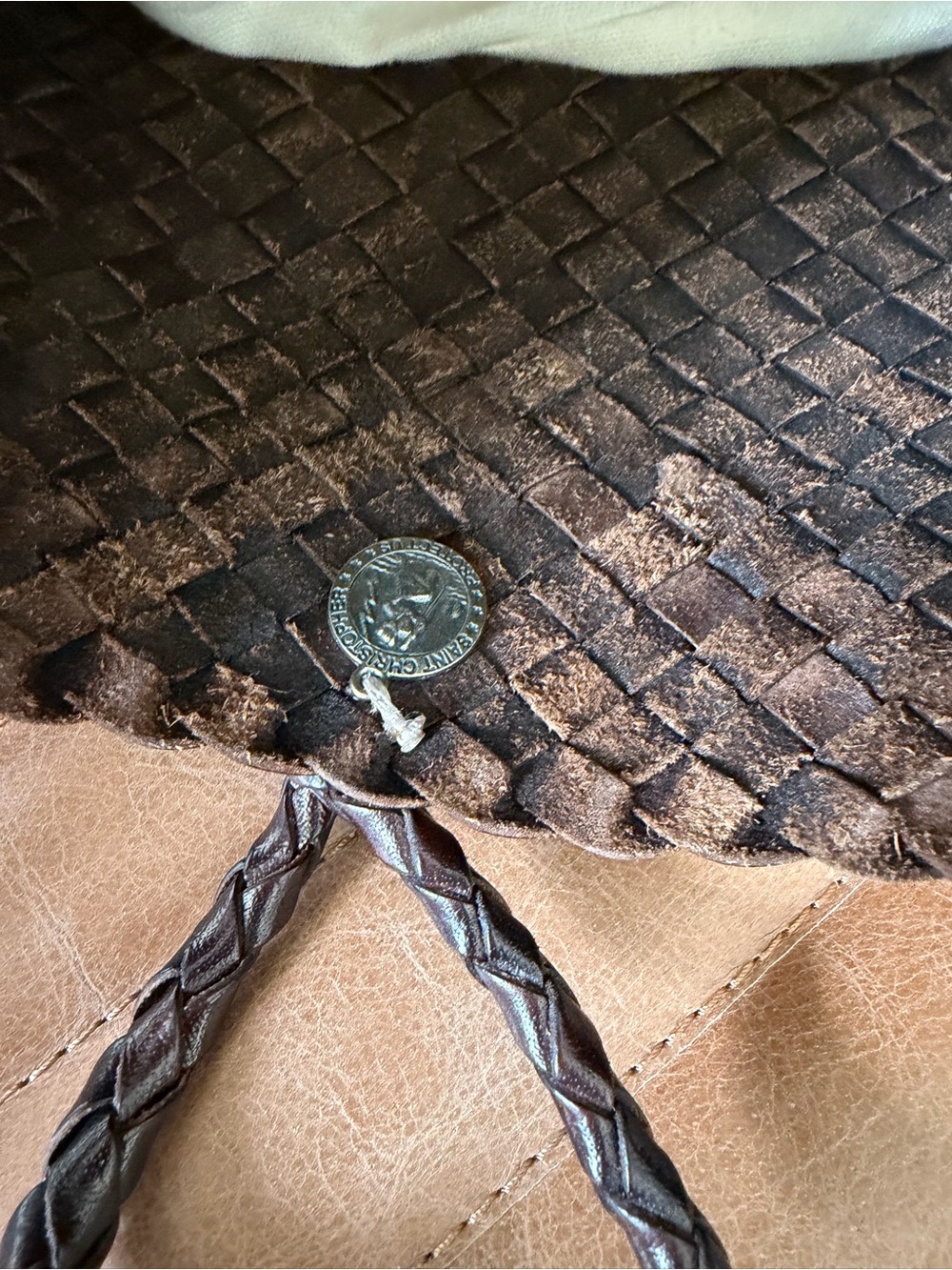 Dragon Diffusion Dark Brown Woven Shoulder Bag - Picture 4 of 9